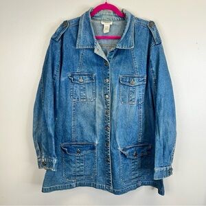 Vintage Bridgewater Studio Denim Women's Jacket 3X 90s Boho Grunge Barn Farm